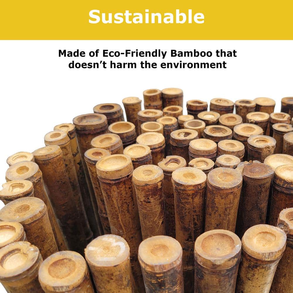 4 ft. H x 8 ft. W Caramel Brown Bamboo Fencing Garden Fence Panel - Hercitys