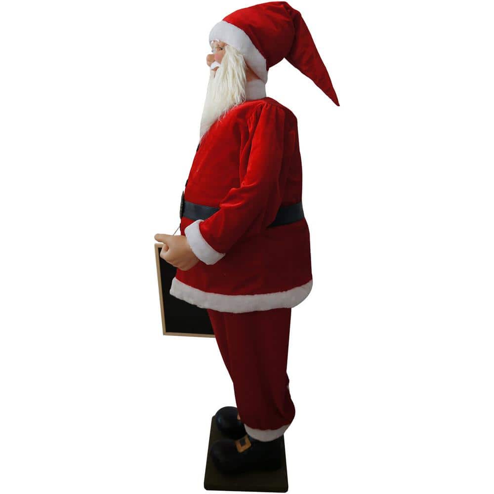 58 in. Musical Christmas Santa Claus Holding a Chalkboard - Hercitys