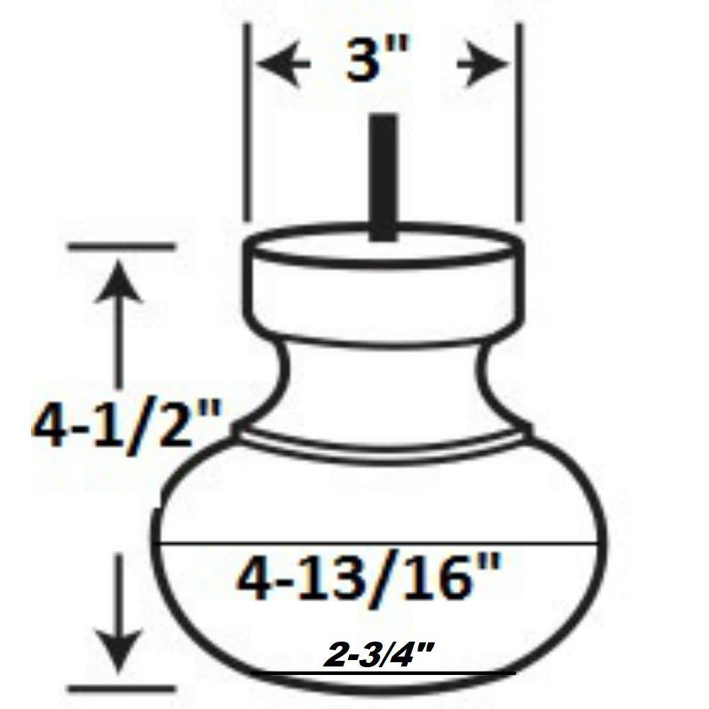 4-1/2 in. x 4-13/16 in. Unfinished Solid Hardwood Round Bun Foot - Hercitys