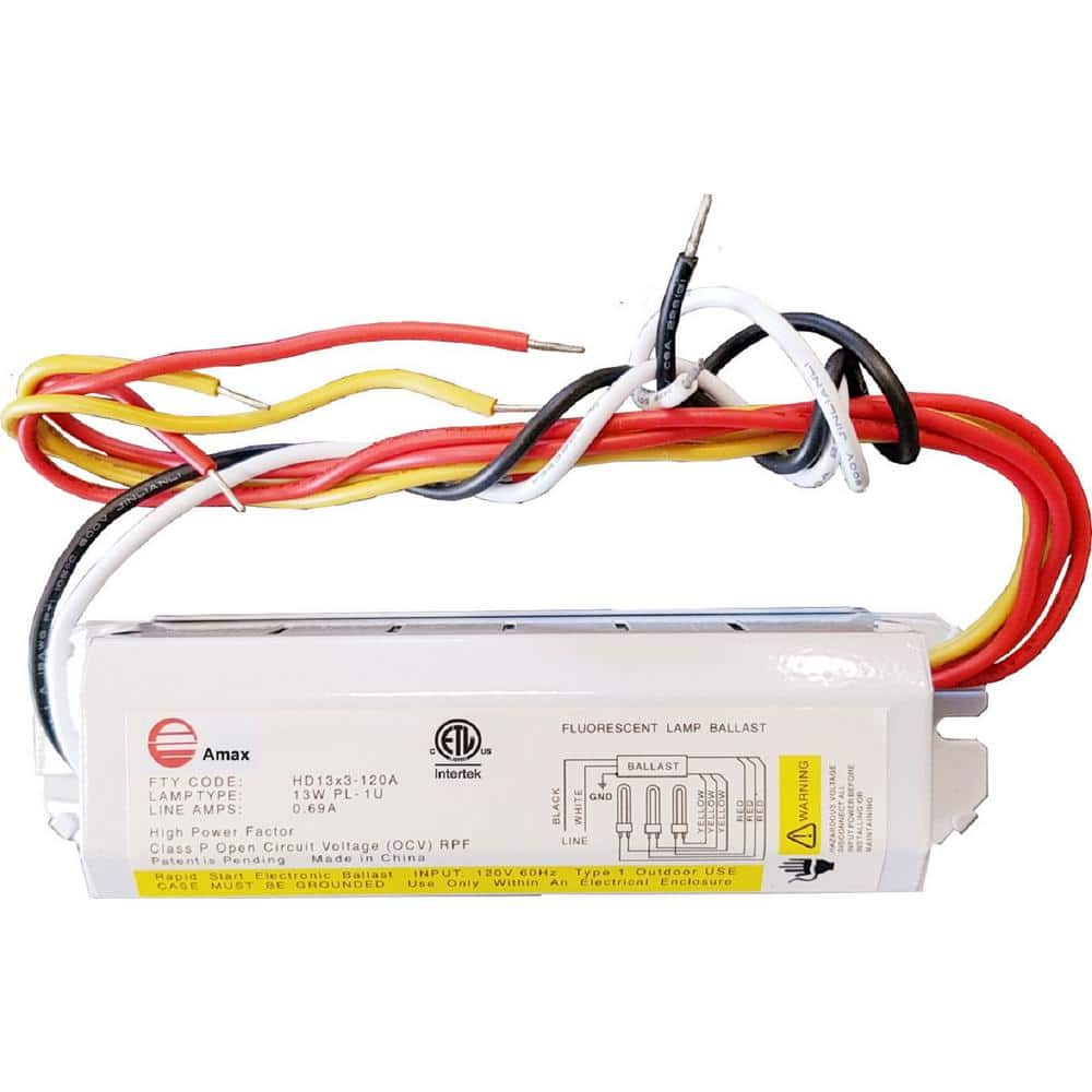 120-Volt 6.63 in. Electronic Ballast 3-PL 13-Watt Lamps - Hercitys