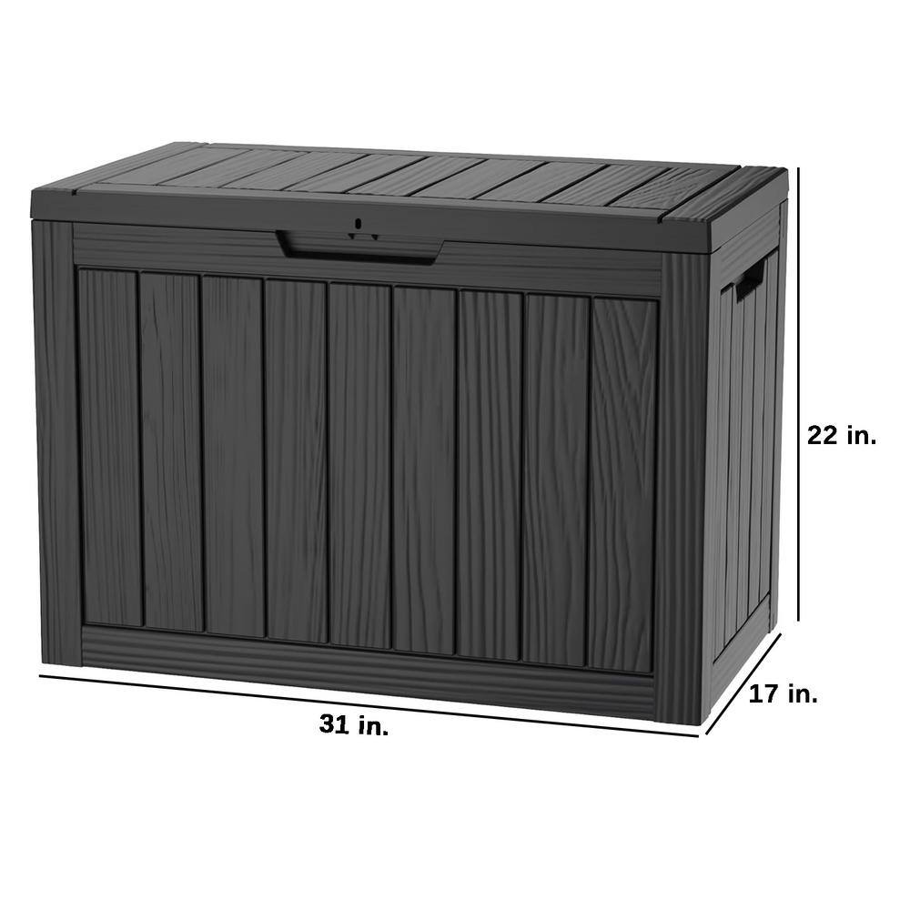 45 Gal. Black Lockable Resin Deck Box - Hercitys