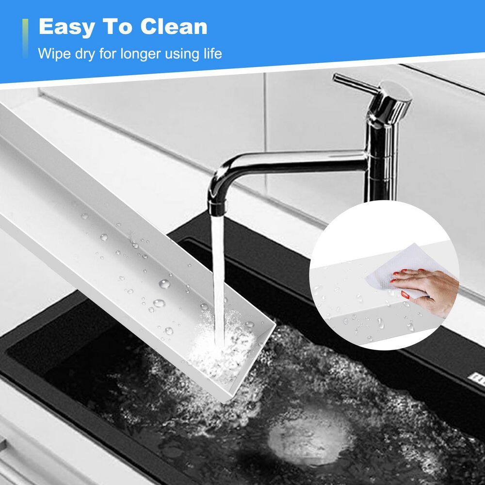 2-Pack 15 in. White Magnetic Stove Top Spice Rack, Metal Over the Stove Shelf - Hercitys