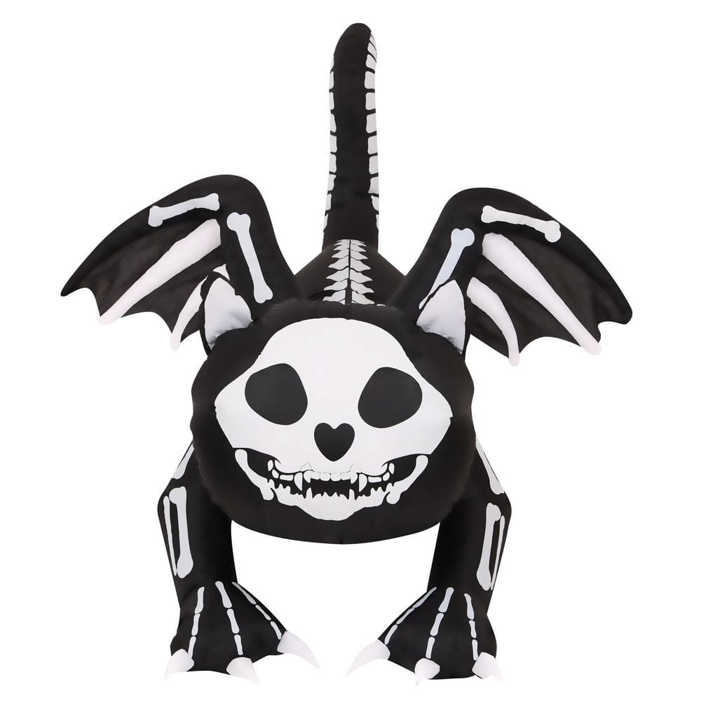 5.9 ft. Long Inflatable Pre-Lit Skeleton Cat - Hercitys