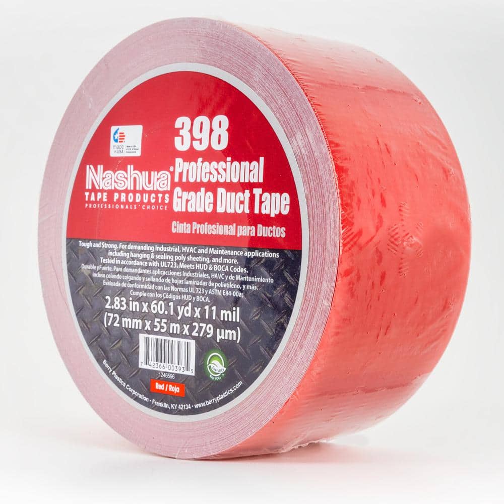 2.83 in. x 60.1 yds. 398 All-Weather HVAC Duct Tape in Red - Hercitys