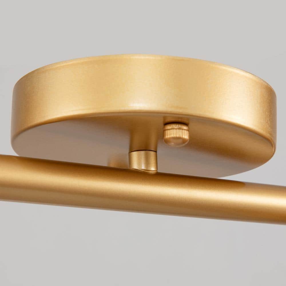 39.4 in. 4-Light Modern Gold Track Lighting Kit with Rotating Heads and Flush Mount Light - Hercitys