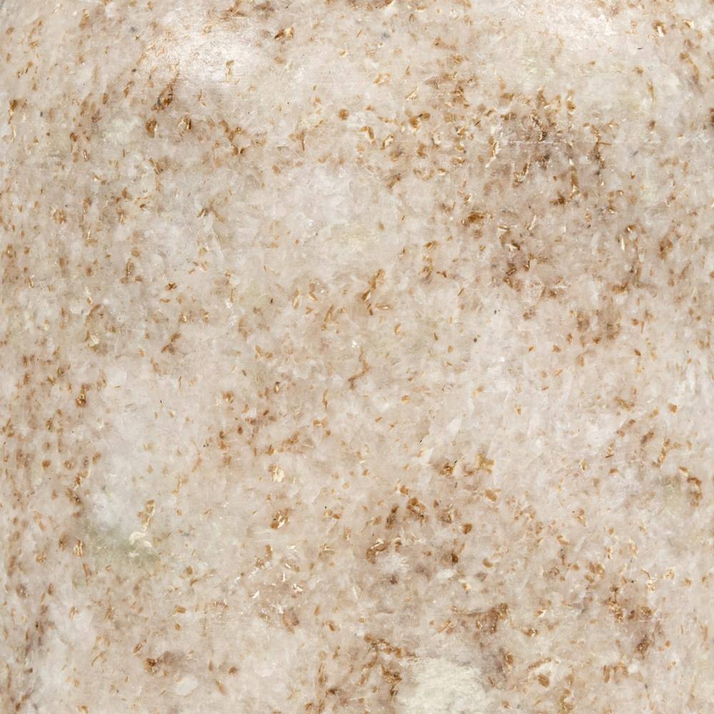 3 in. x 3.25 in. Beige Modern Marble Canister with Wood Lid - Hercitys