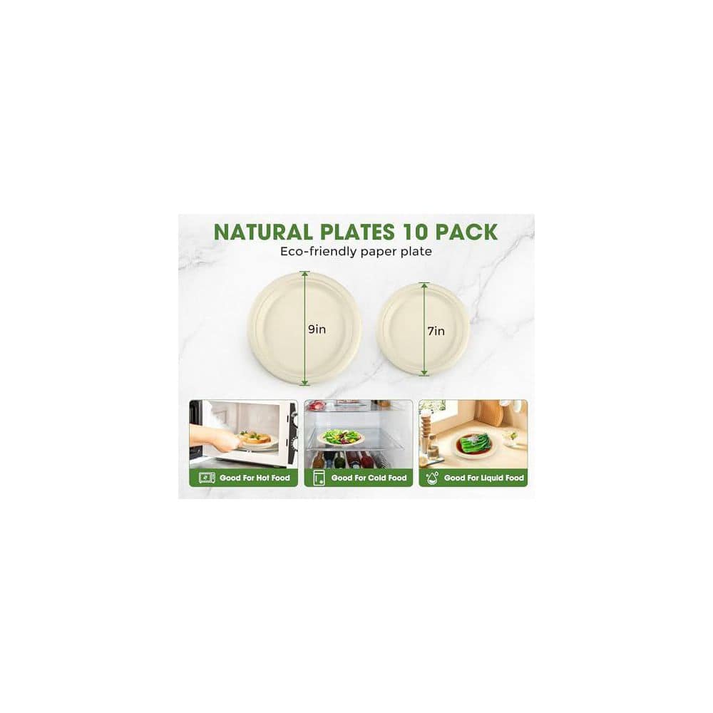 300-Piece Eco-Friendly Disposable Tableware Set with Plates and Cutlery - Hercitys