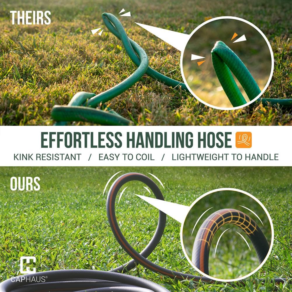 5/8 in. Dia. x 100 ft. Garden Hose with 3/4 in. NH Solid Brass Fittings, Leak-Proof Construction - Hercitys