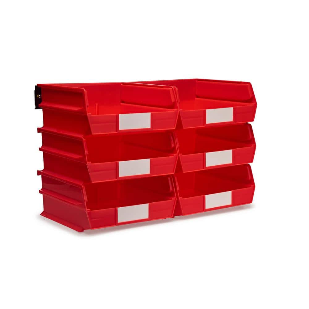 14.5 in. H x 22 in. W x 10.875 in. D Red Plastic 6-Cube Organizer - Hercitys