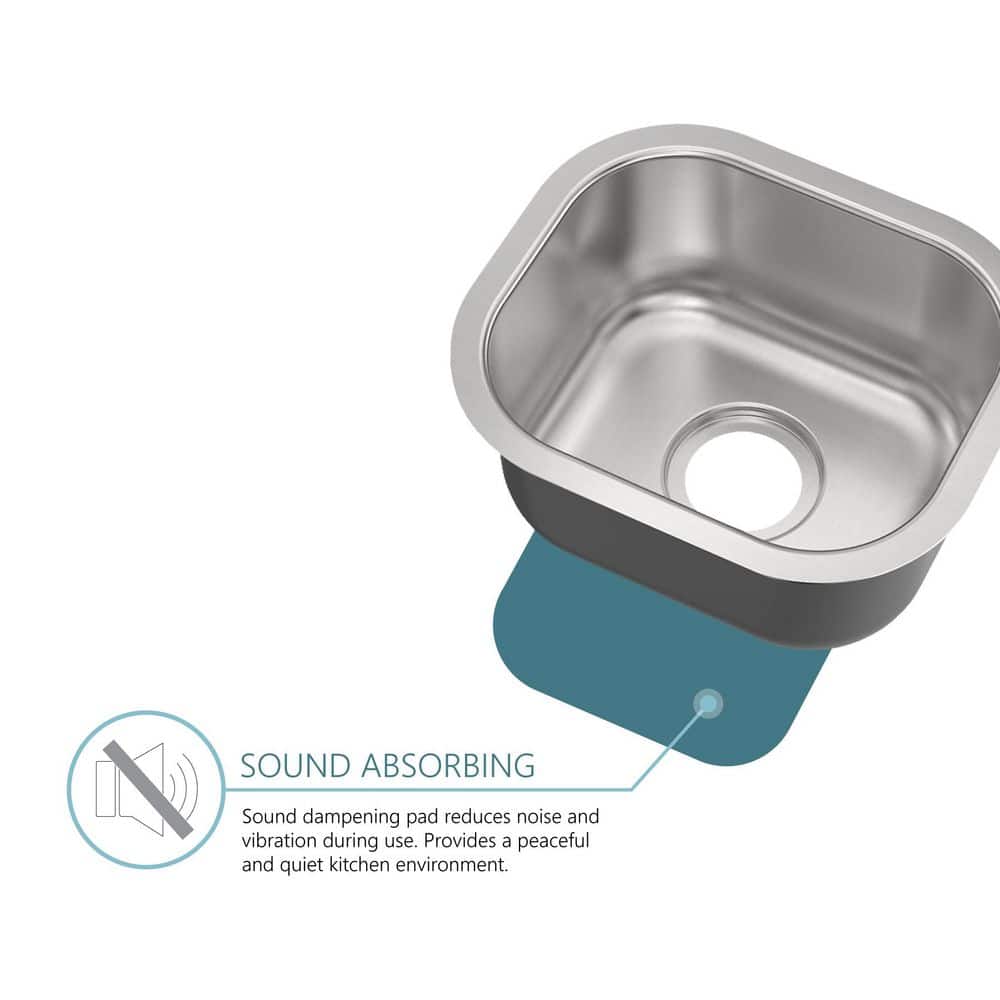 18-Gauge Stainless Steel 15 in. Undermount Single Bowl Bar Sink - Hercitys