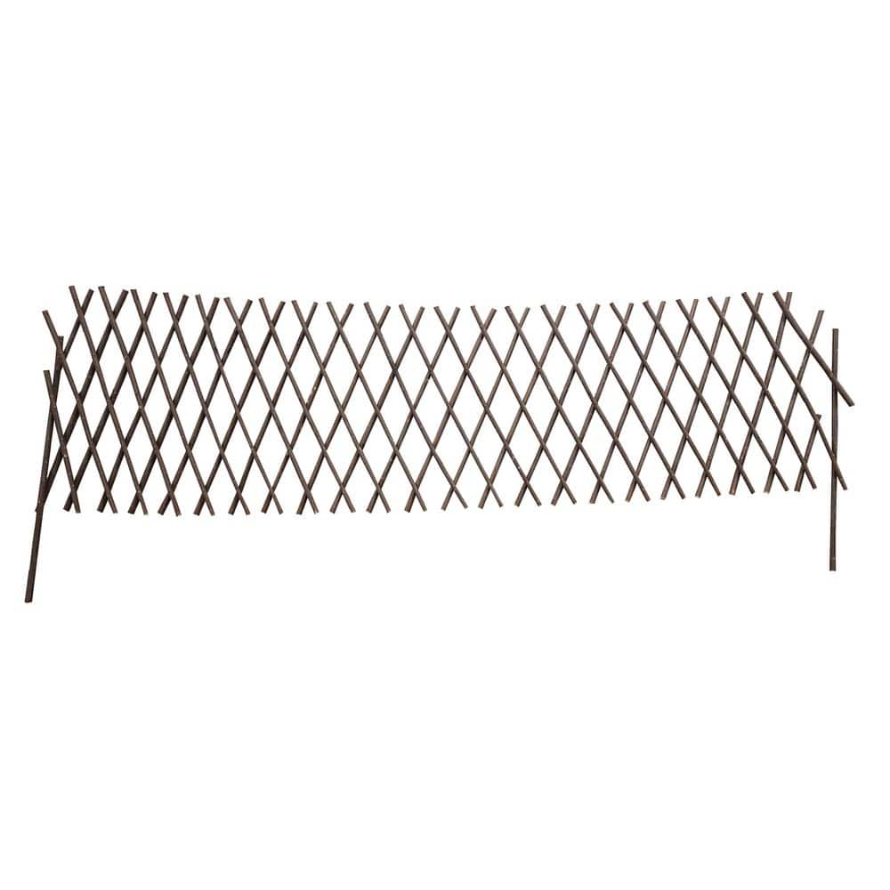 48 in. L x 15 in. x 1 in. Expandable Brown Willow Wood Edging - Hercitys
