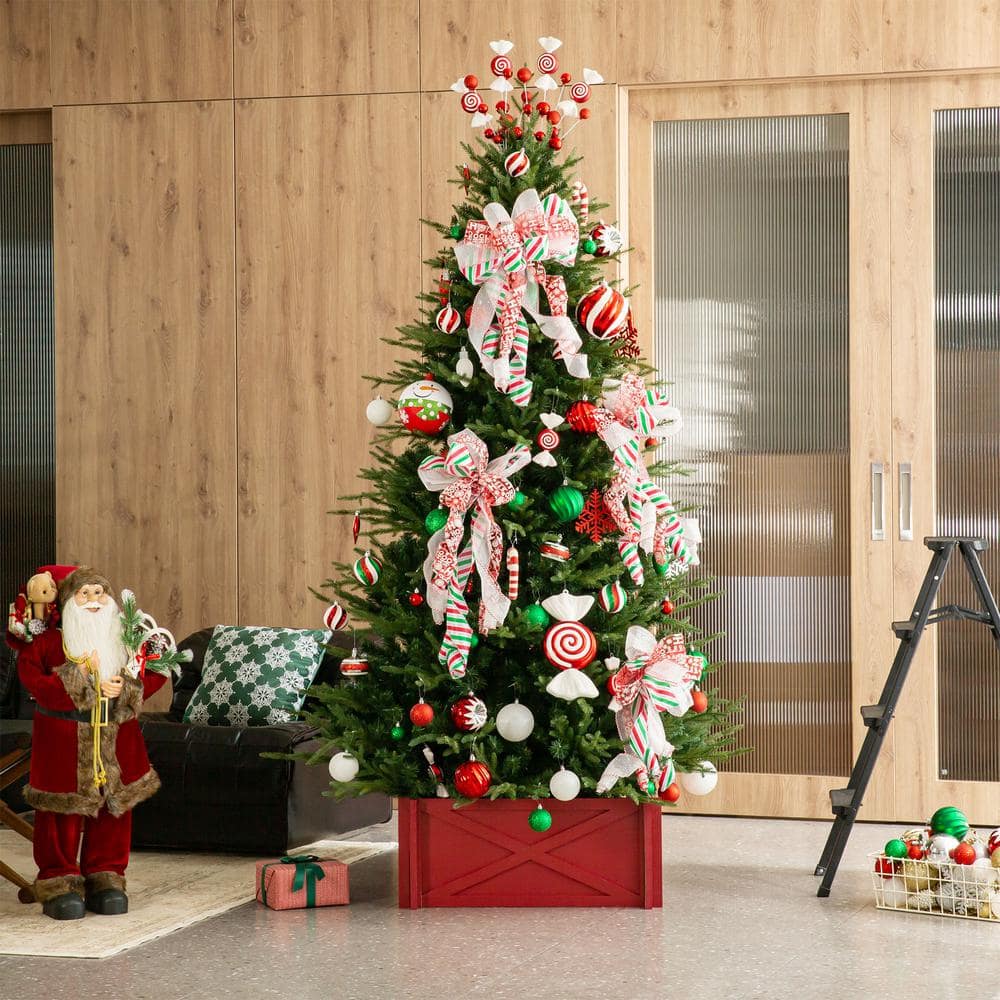 27.5 in. L Red Wooden Tree Collar - Hercitys