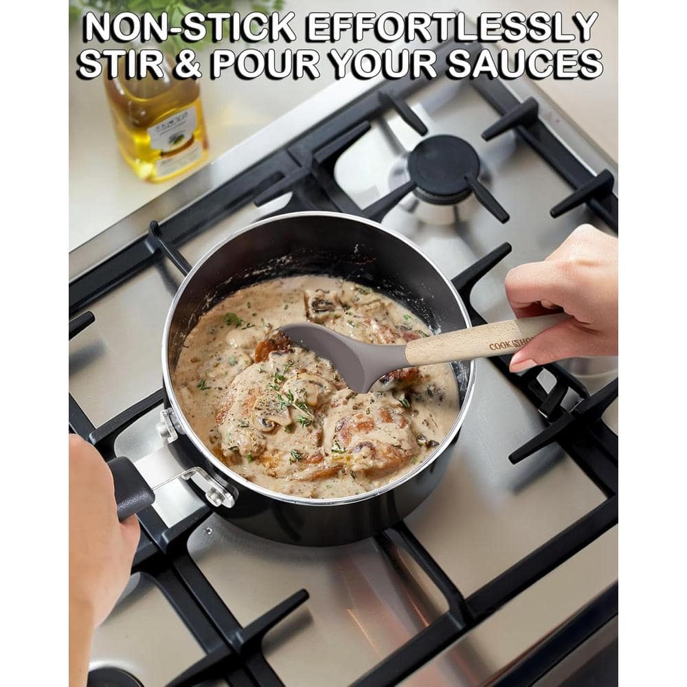 2-qt. Aluminum Nonstick Saucepan Kitchenware, Black - Hercitys