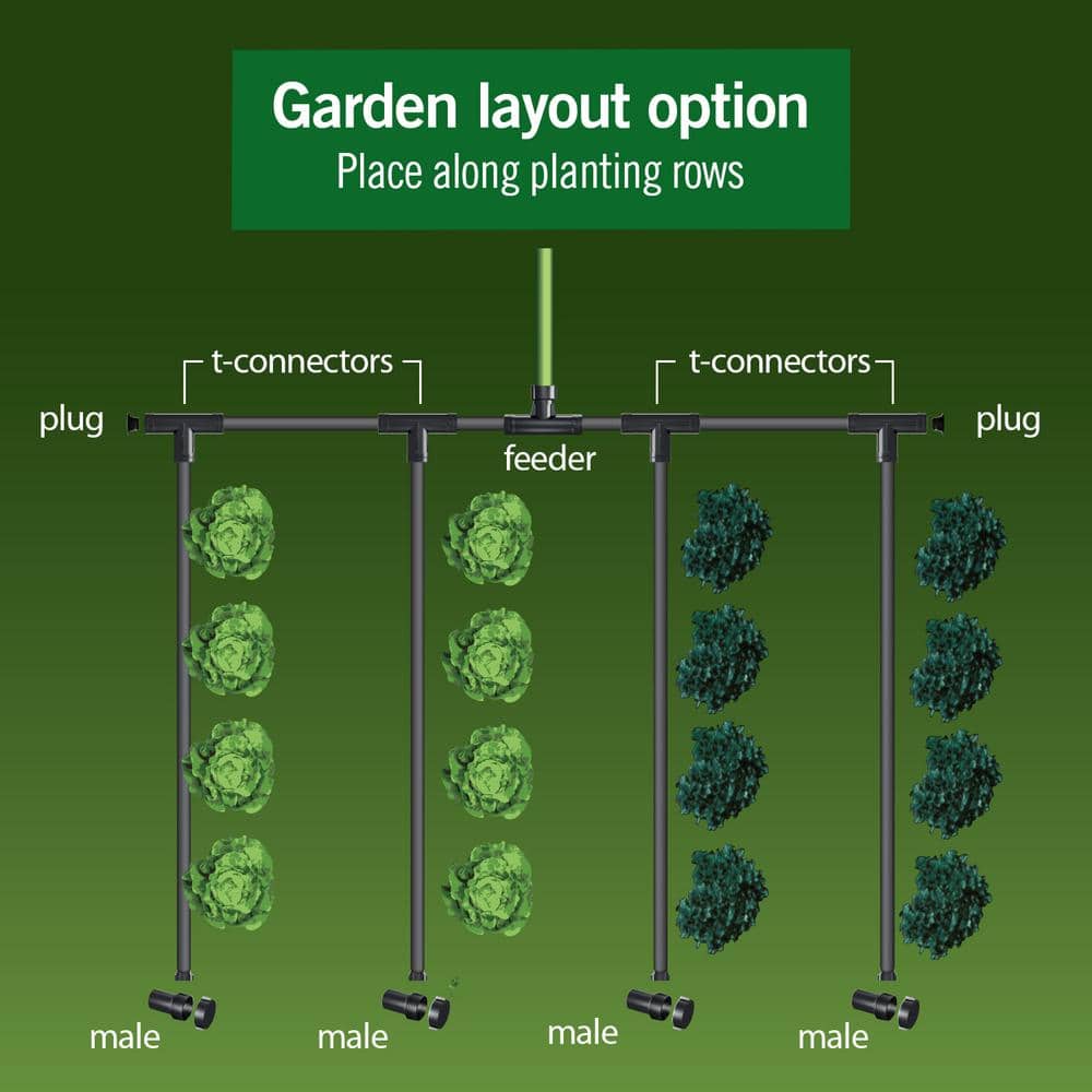 3/8 in. x 100 ft. Heavy-Duty Garden Drip Irrigation Soaker Hose System - Hercitys