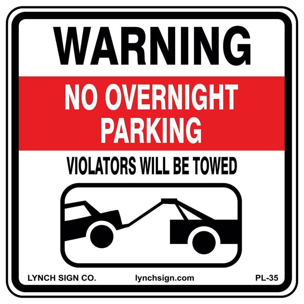18 in. x 18 in. No Overnight Parking Sign Printed on More Durable, Thicker, Longer Lasting Styrene Plastic - Hercitys