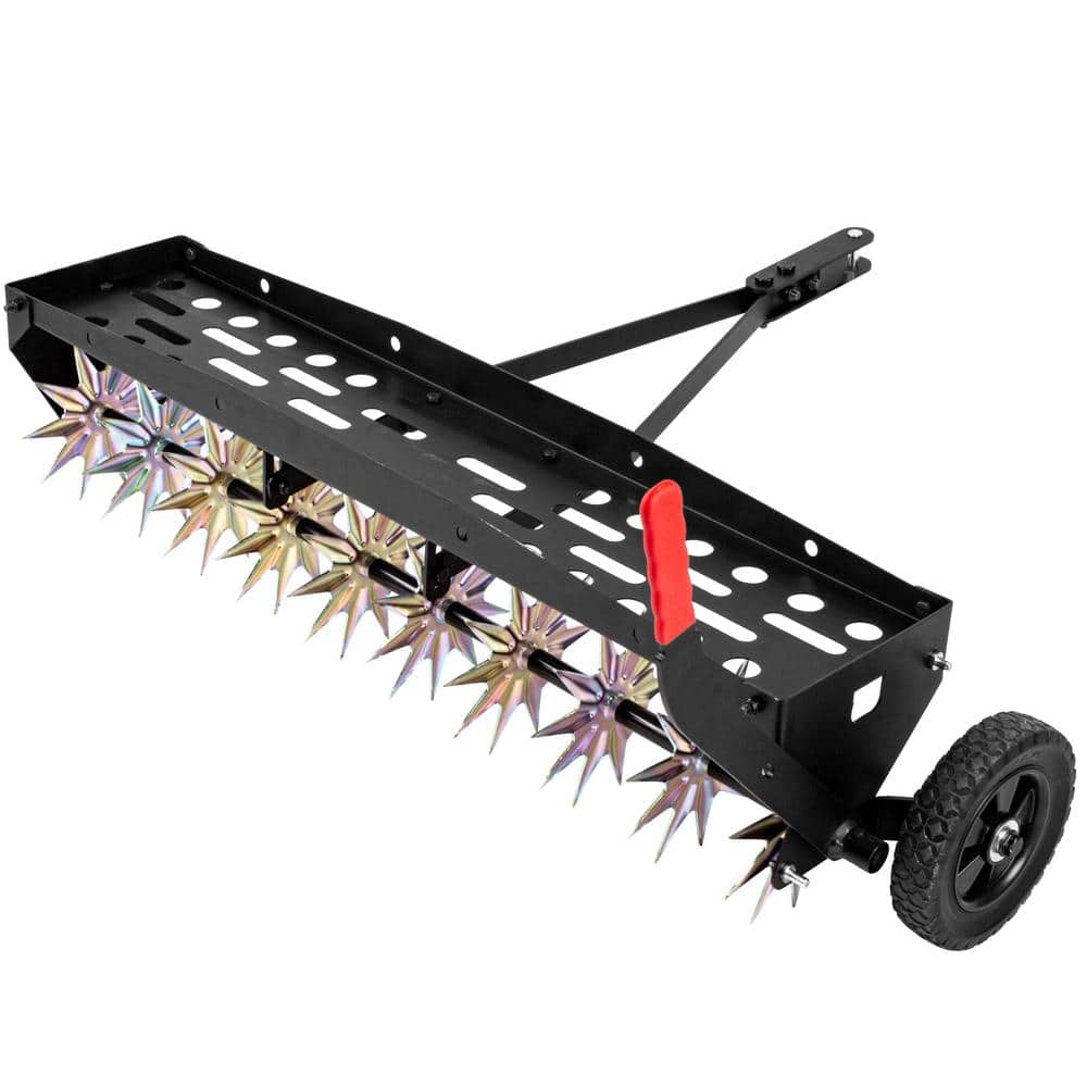 40 in. Tow Behind Spike Aerator with Galvanized Steel Tines, Outdoor Durable Lawn Aerator Soil Penetrator Spikes Tractor - Hercitys