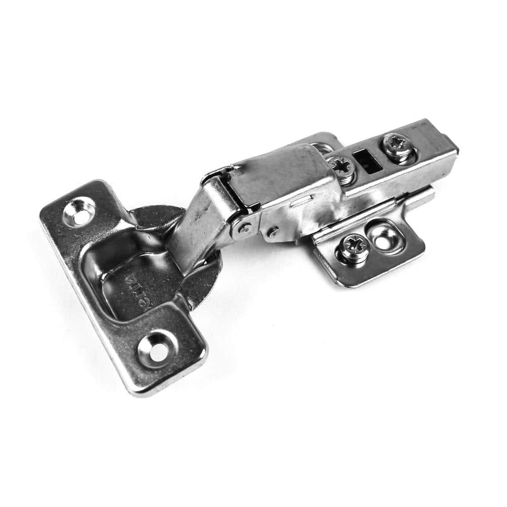 110-Degree 35 mm Half Overlay Soft Close Frameless Cabinet Hinges with Installation Screws (20-Pairs) - Hercitys