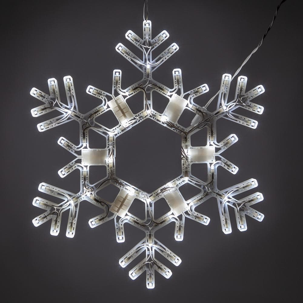 20 in. 70-Light LED Cool White Folding Snowflake Decoration - Hercitys