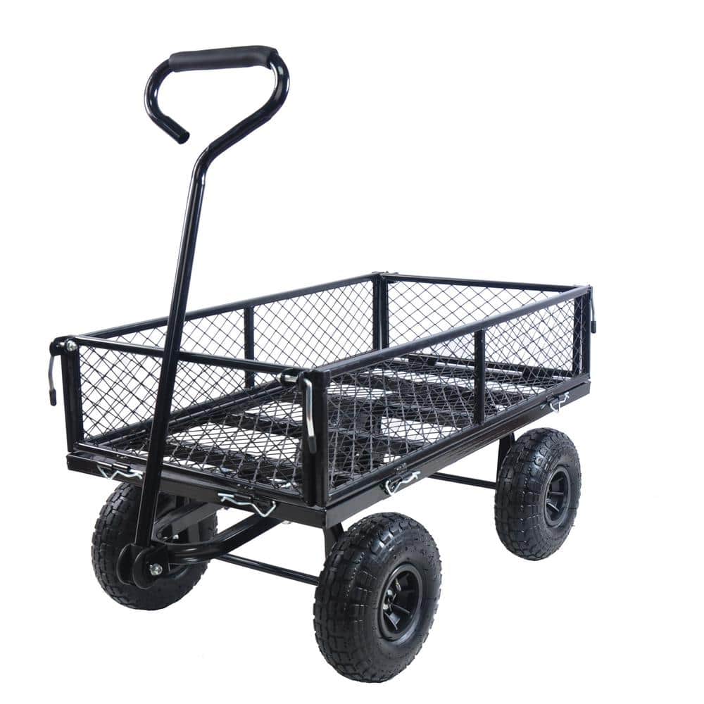 3.5 cu. ft. Metal Garden Cart, Black - Hercitys