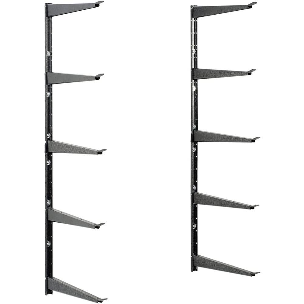 16 in. x 41 in. Heavy Duty Wall Rack, Adjustable 5 Tier Lumber Rack Holds 800 lbs. Steel Garage Wall Shelf with Brackets - Hercitys