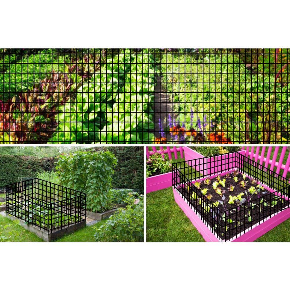 3 ft. x 50 ft. Black Vinyl Coated Hardware Cloth, 36 in. H PVC Coated Welded Wire Mesh Fence, Metal Garden Fencing - Hercitys