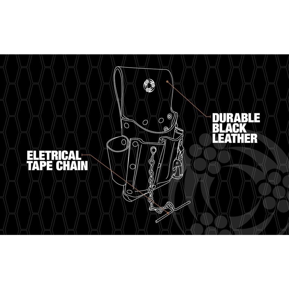 5 Pocket Leather Tool Pouch with Electrical Tape Chain - Hercitys