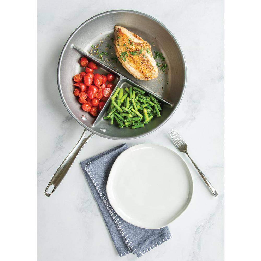 12 in. Cast Aluminum 3-in-1 Divided Saute Pan - Hercitys