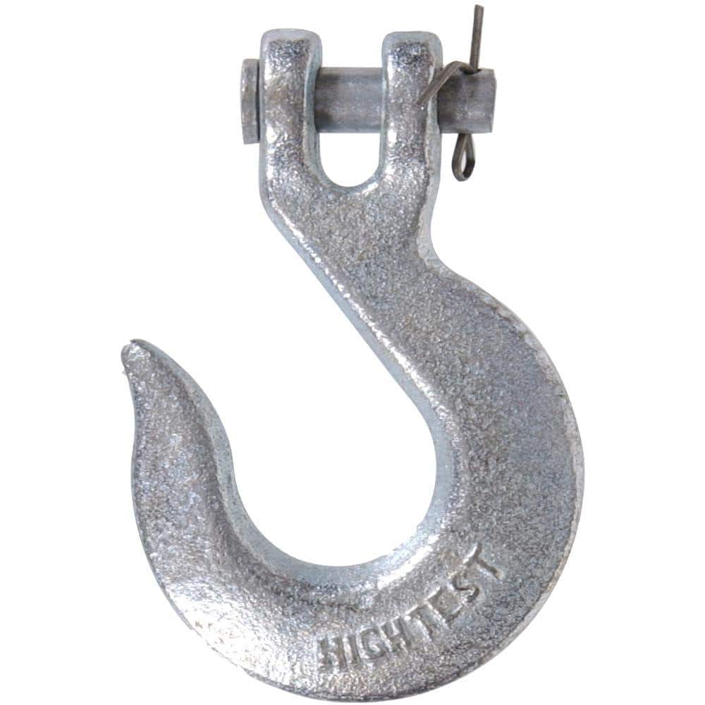 1/4 in. Zinc-Plated Forged Steel Chain Hook with Grade 43 in Clevis Type Slip Hook (5-Pack) - Hercitys