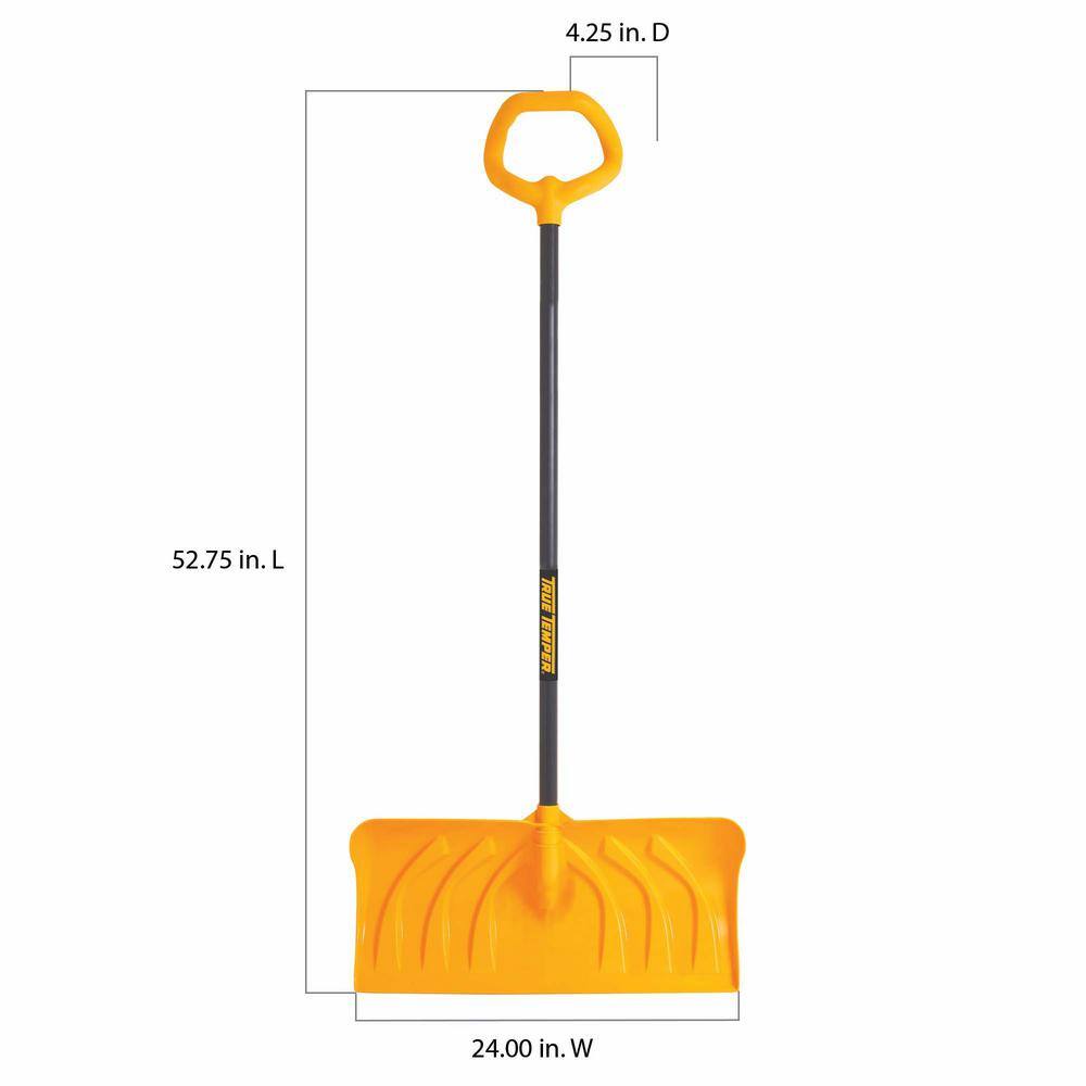 41.94 in. Steel Handle and 24 in. Plastic Blade Versa Grip Combo Snow Shovel and Pusher - Hercitys