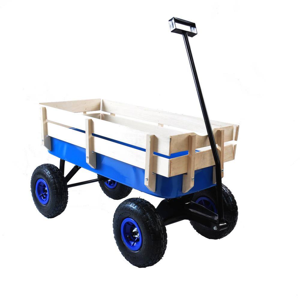 2.8 cu.ft. Steel Wagon Children Kid Garden Cart in Blue - Hercitys