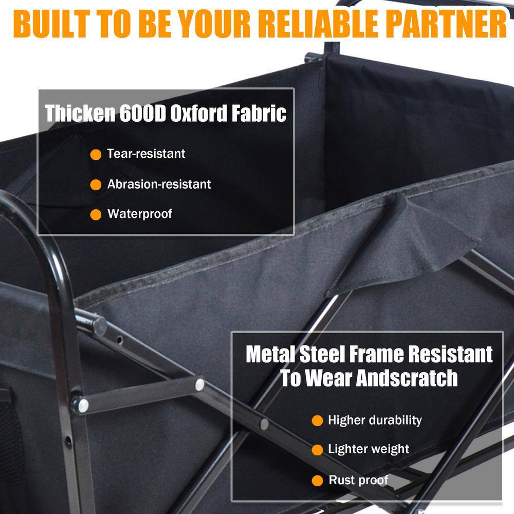 3 cu. ft. Fabric Garden Cart in Black - Hercitys