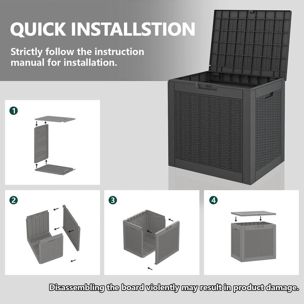 31 Gal. Resin Waterproof and UV Resistant Deck Box - Hercitys
