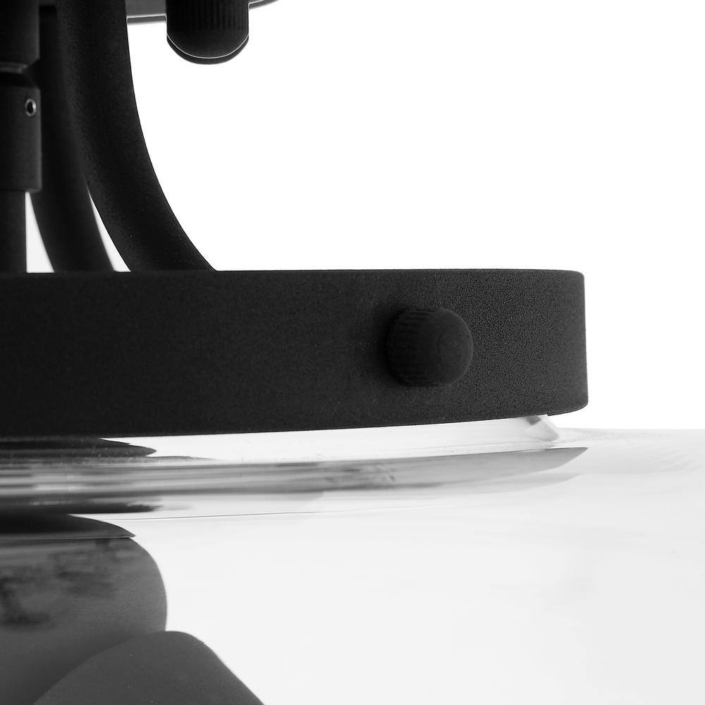 13.6 in. 3-Light Black Semi-Flush Mount - Hercitys