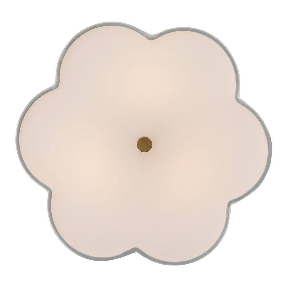 12.99 in. 3-Light Creamy White Modern Petal Shaped Semi-Flush Mount Ceiling Light with Shade and No Bulbs Included - Hercitys