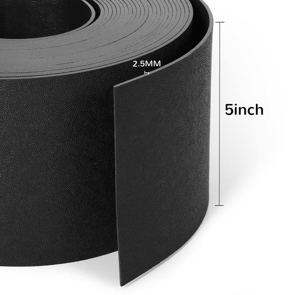 40 ft. x 0.098 in. x 5 in. Black Plastic Flexible & Strengthened Garden Landscape Edging 40 ft. with Stakes (12-Pieces) - Hercitys