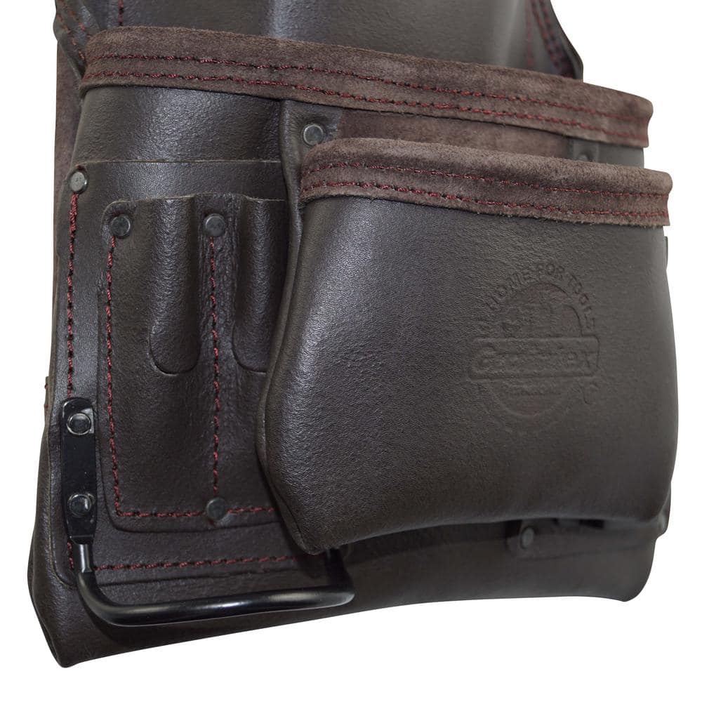 10-Pocket Oil Tanned Leather Nail and Tool Pouch - Hercitys