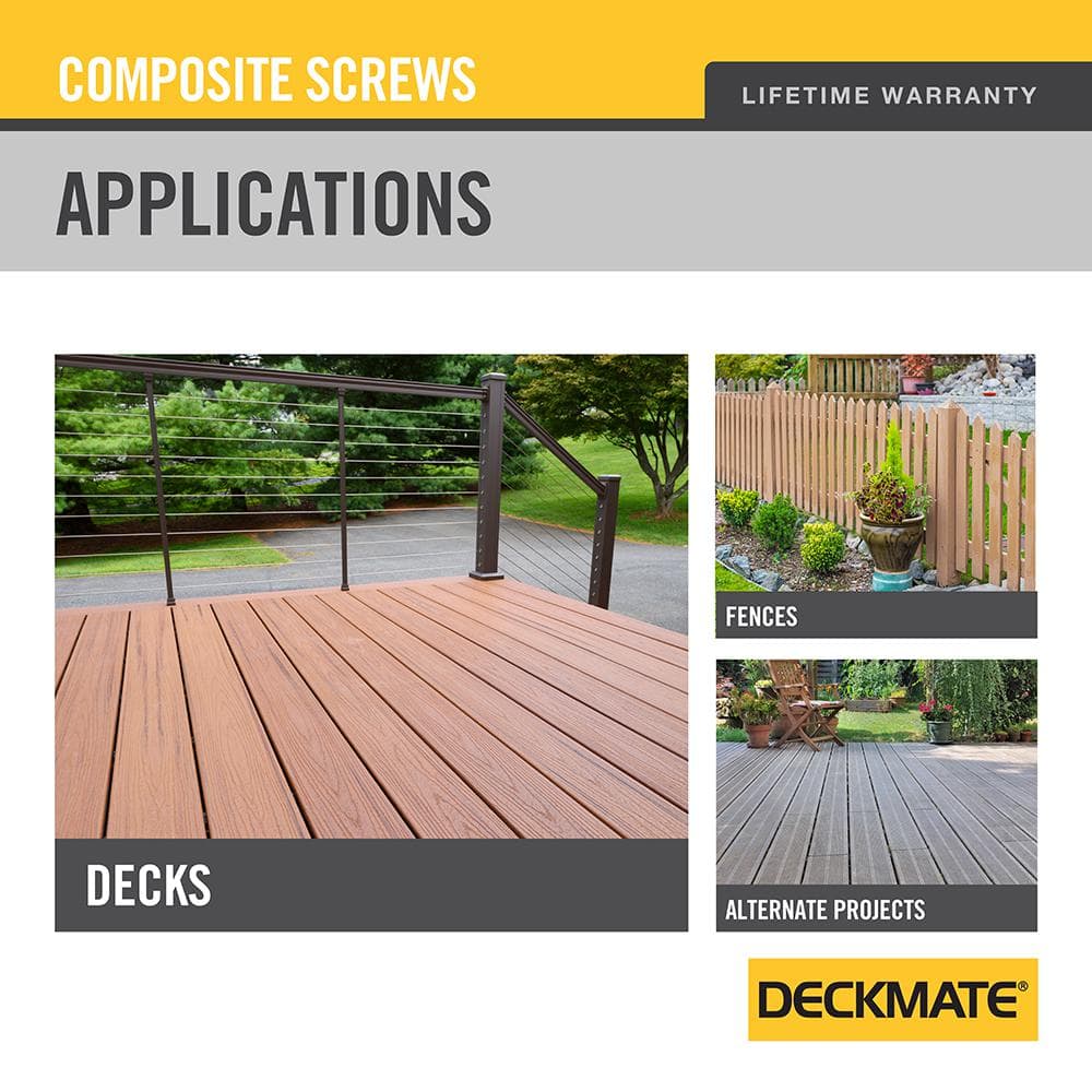 2-Pack #10 x 3 in. Red Star Drive Pan-Head Composite Deck Screws (10 lb. / 620-Piece) - Hercitys