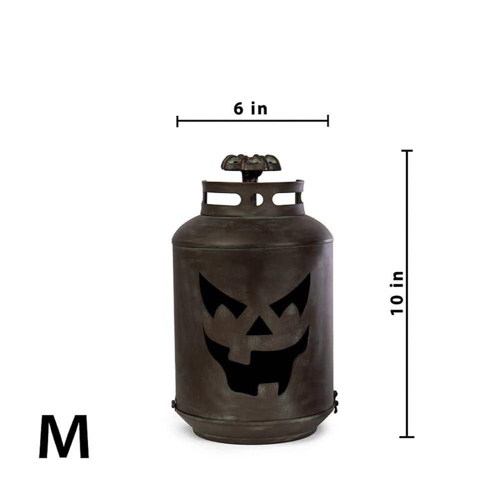 14 in. Halloween Patina Pumpkin Lanterns – Replica Propane Lanterns (Set of 3) - Hercitys