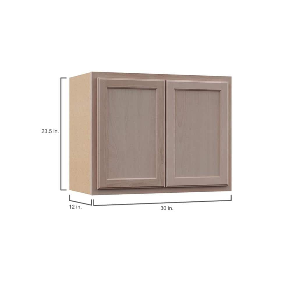 30 in. W x 12 in. D x 24 in. H Assembled Wall Bridge Kitchen Cabinet in Unfinished with Recessed Panel - Hercitys