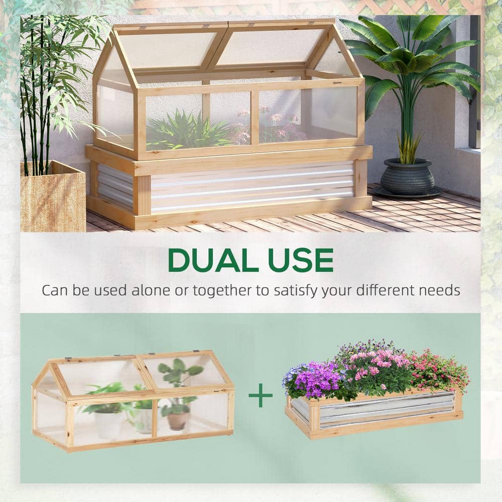 48 in. W x 24 in. D x 32.25 in. H Raised Garden Bed with Greenhouse Top - Hercitys