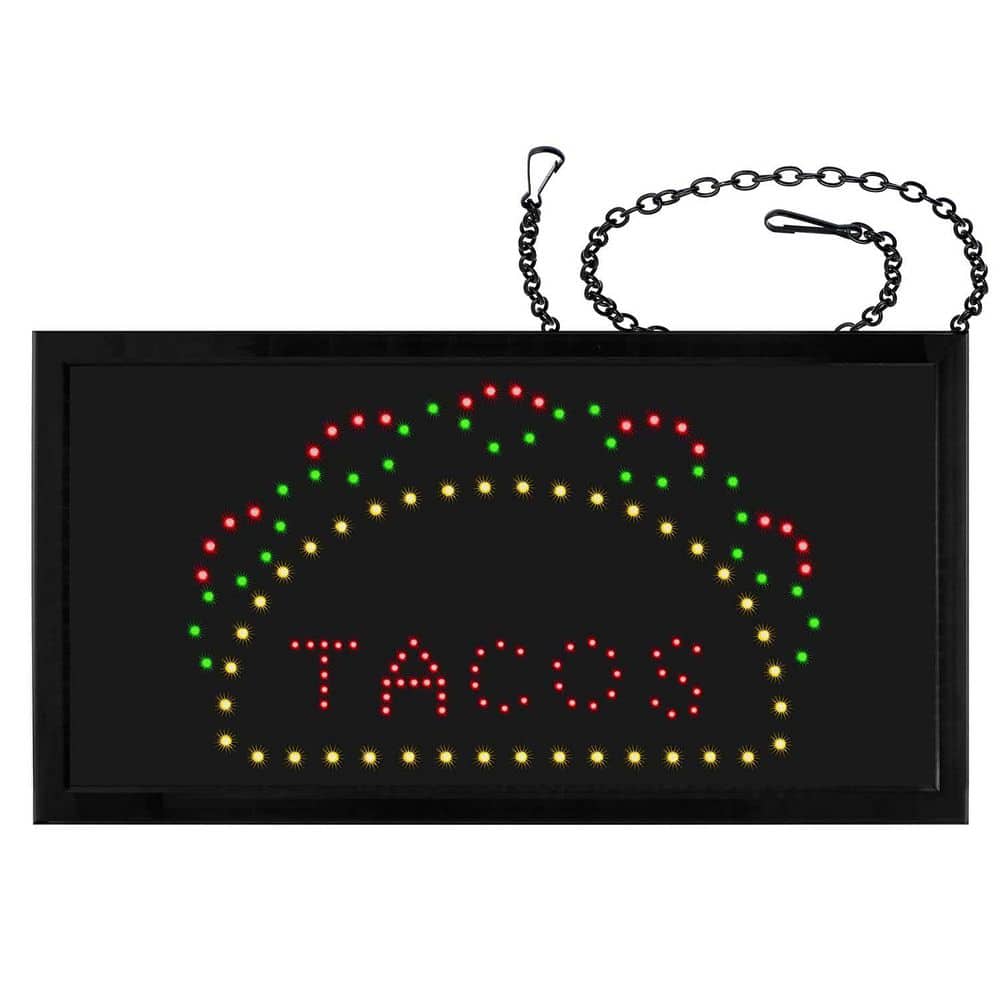 19 in. x 10 in. LED Rectangular TACO Sign with 2 Display Modes - Hercitys