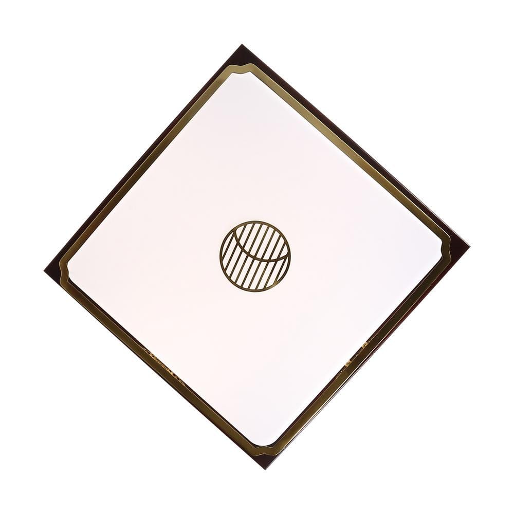 22 in. White and Brown Modern Flush Mount Dimmable LED Ceiling Light with Integrated LED Light Source and Acrylic Shade - Hercitys