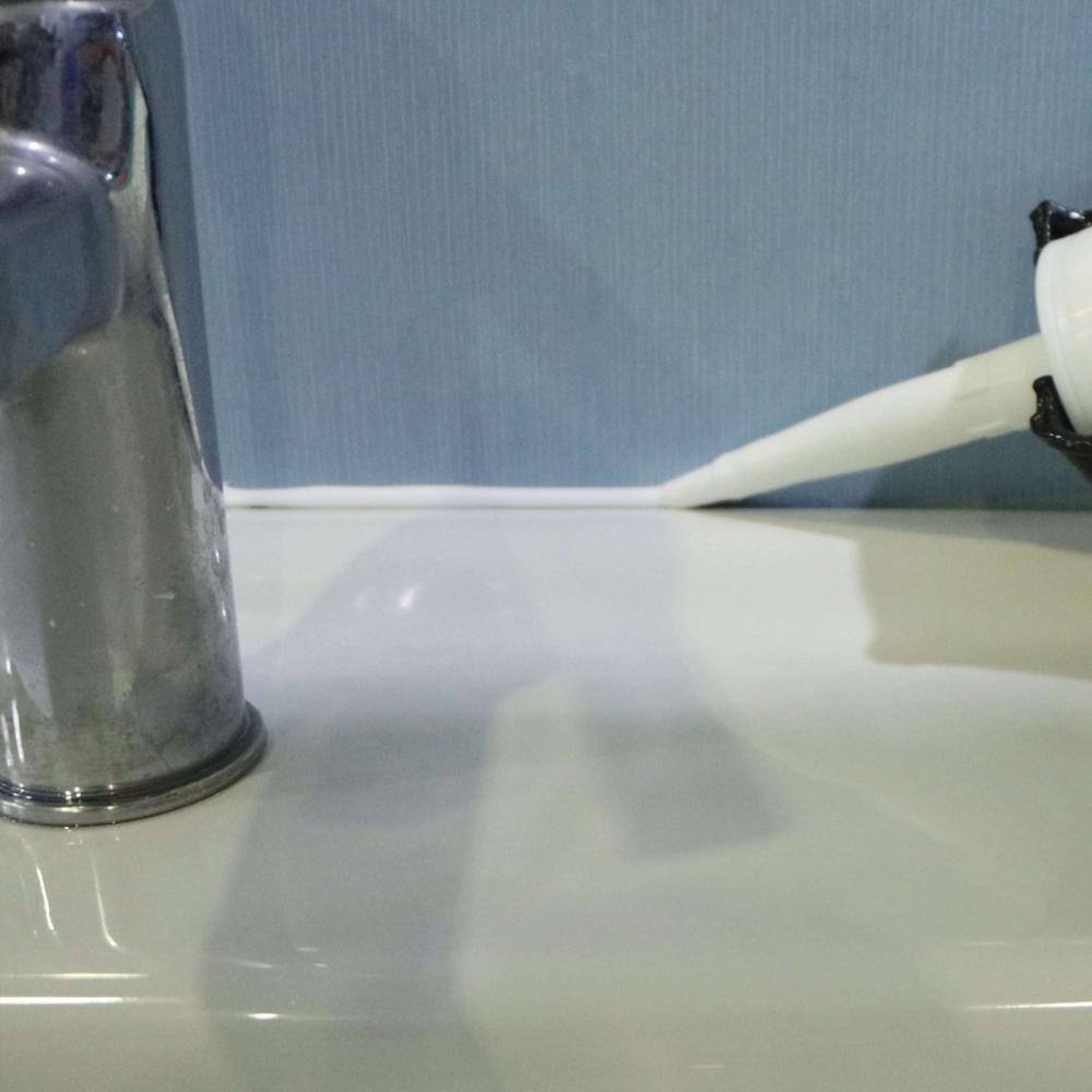 12 fl. Oz. Silicone Caulk Clear Silicone Sealant Waterproof, Countertop Flexible Kitchen Sink Sealant, 12-Pack - Hercitys