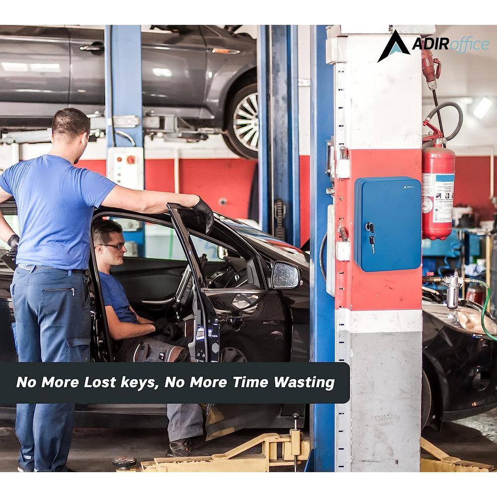 48 Key Steel Secure Cabinet with Key Lock, Blue (2-Pack) - Hercitys