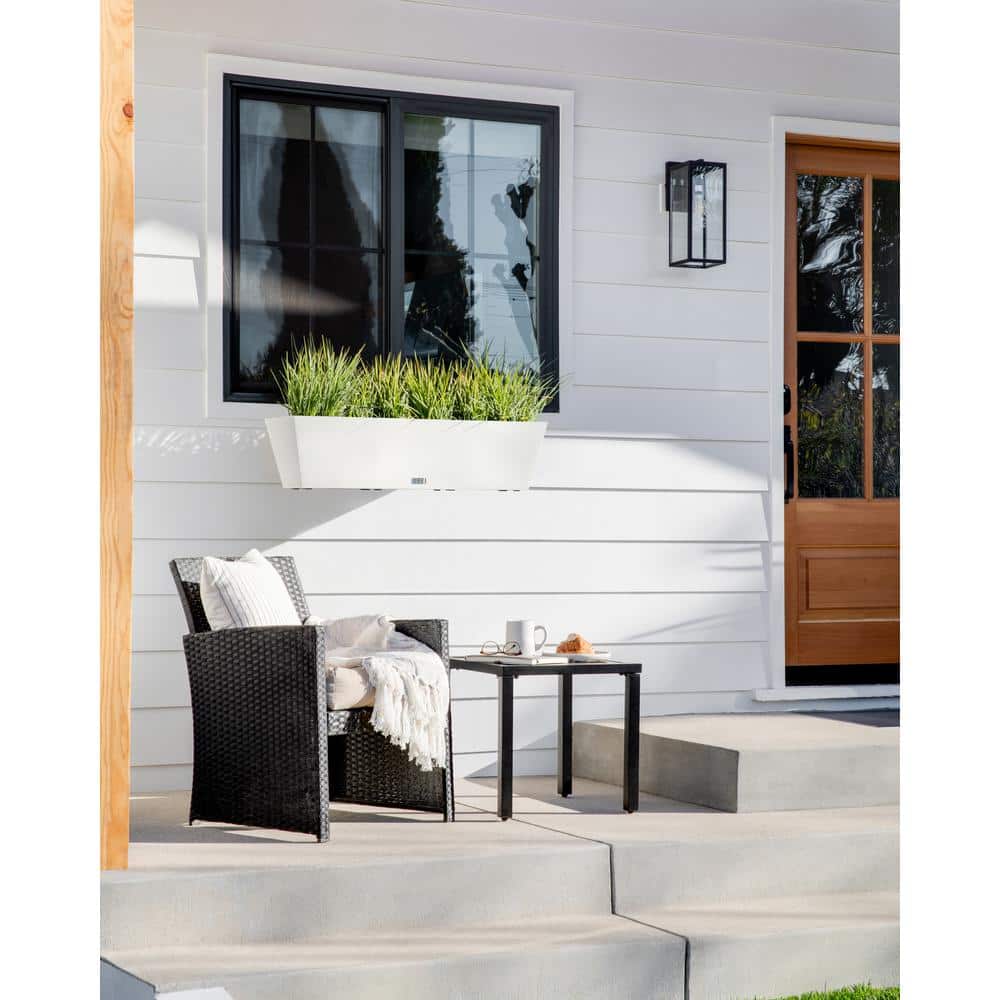 36 in. x 10 in. White Plastic Railing Window Box - Hercitys