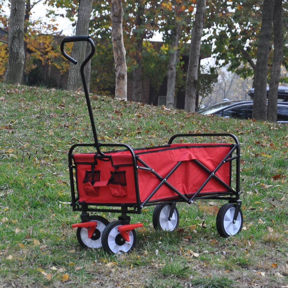 3.6 cu. ft. Metal Garden Cart with Steel Frame and 10 in. Pneumatic Tires - Hercitys