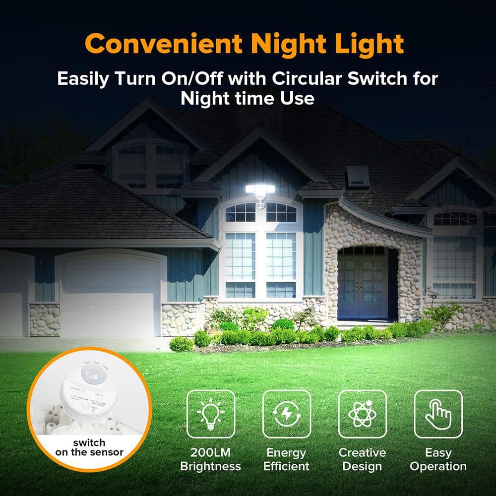 425-Watt equivalent 8000 Lumen 180° White Motion Sensing Dusk to Dawn Integrated LED Flood Light - Hercitys