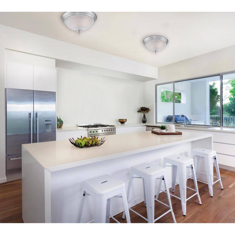 2-Light Brushed Nickel Flush Mount (2-Pack) - Hercitys