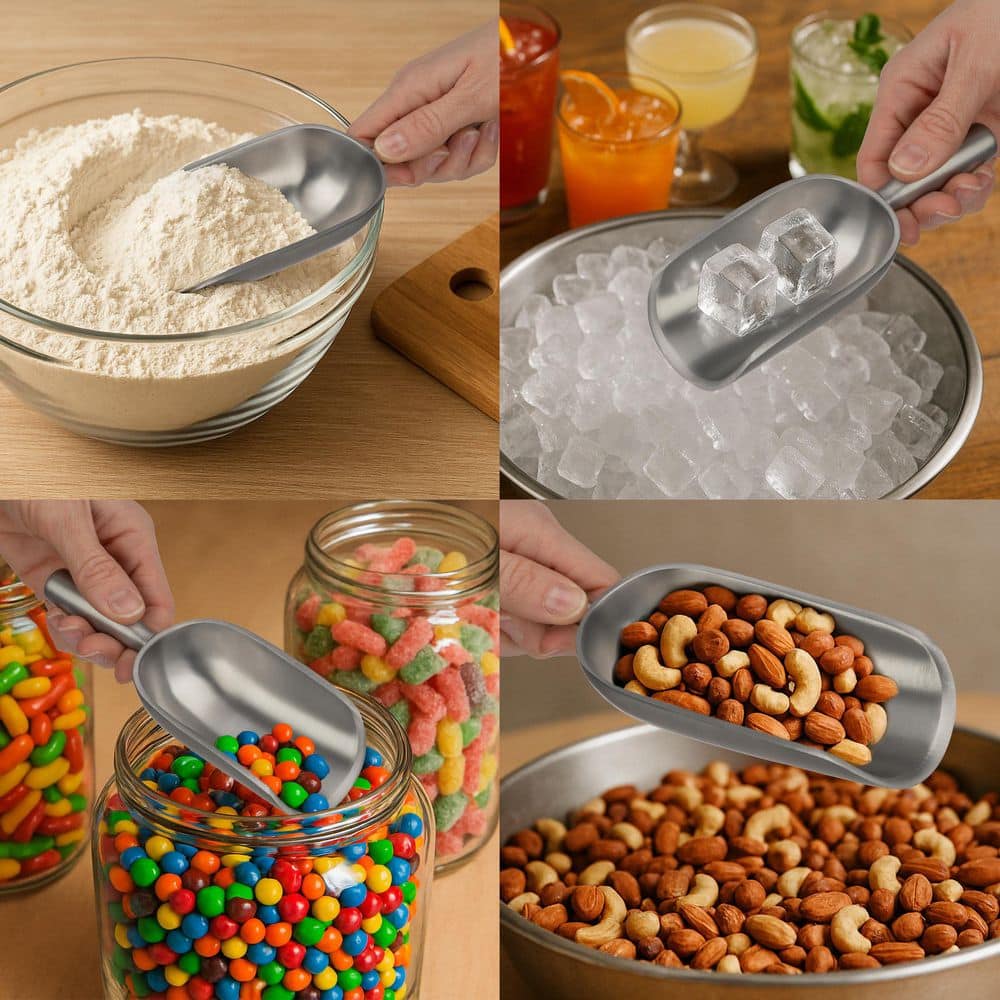 3-Piece Metal Ice Scoop Set - Hercitys