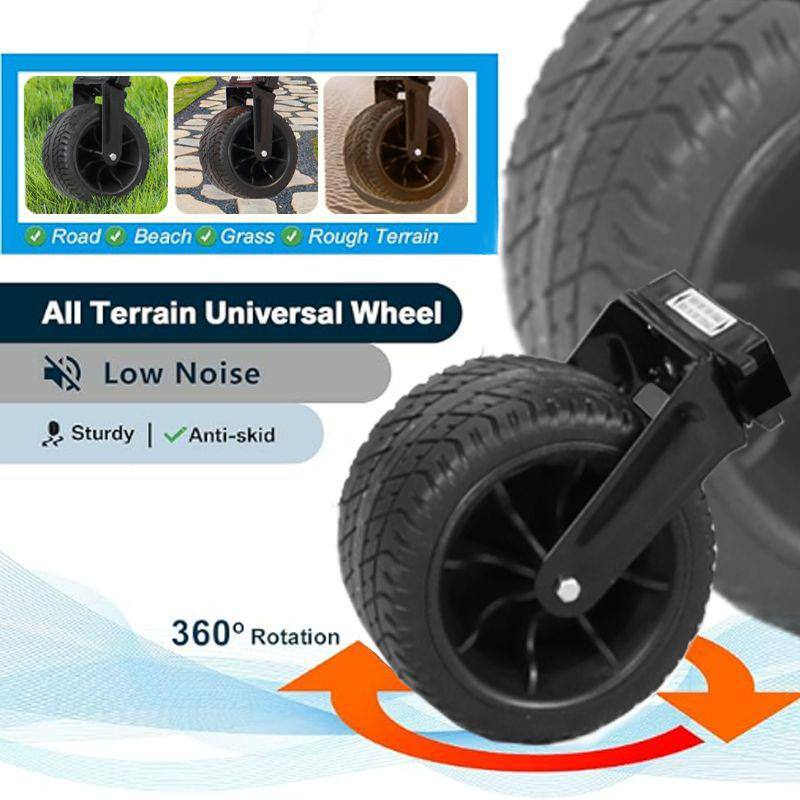 4 cu. ft. Metal Utility Garden Cart, Folding Camping Trolley, Outdoor Picnic Beach Wagon, 230 lbs. Capacity, Black - Hercitys